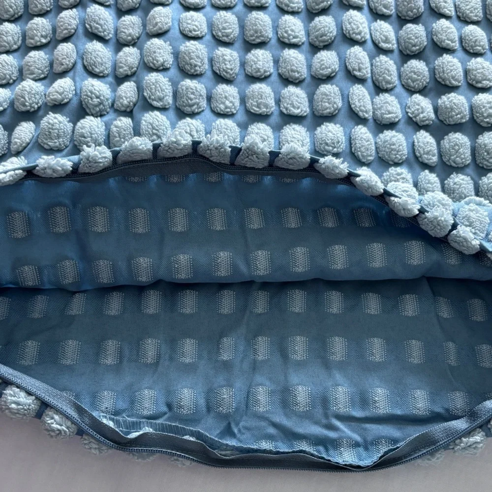 SVARTPOPPEL IKEA new BLUE pillow COVER Zips closed 19” square cottagecore NWOT